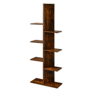 4 Tier Book Shelf Gold Metal Stainless Steel Bookshelf Large Capacity Modern Tree Billy Bookcase