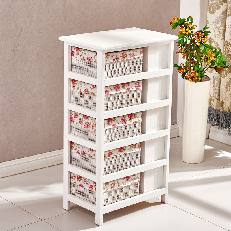 Home Corner White Plastic Cheap Wood Tall Drawer Storage Cabinet