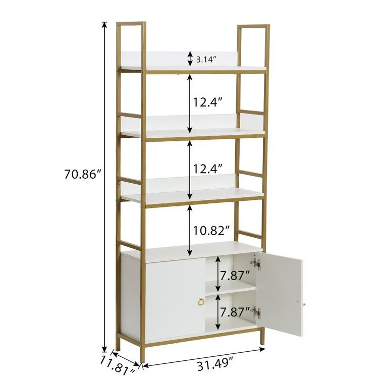 Decorative Office Desk Children White Bookshelf Antique Library Bookcase Rack Metal Book Shelf Decor