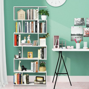 Modern Slim School Library Corner Bookshelf White Kid S Shaped Book Cabinet Furniture Etagere Book Case Shallow Shelf Bookcase