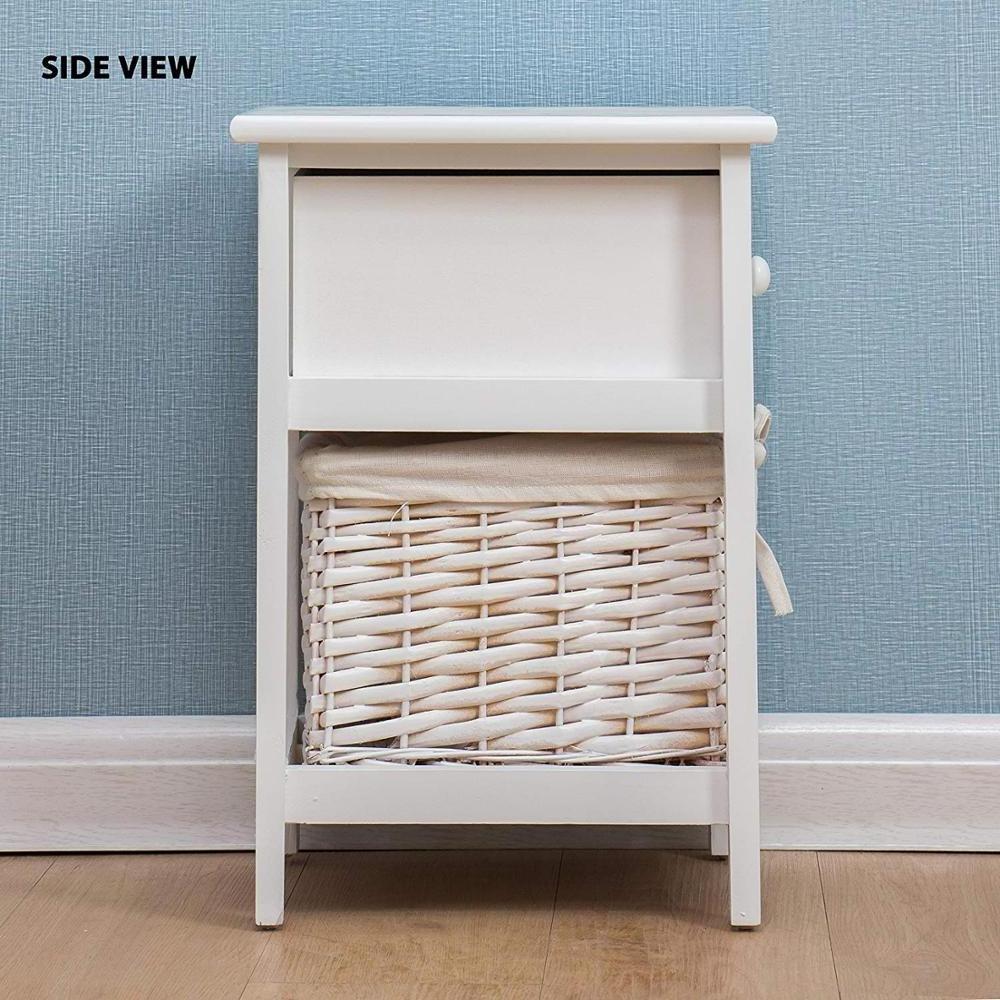 White Rattan Drawers Cabinet Wicker Chest Of Drawer Storage Unit