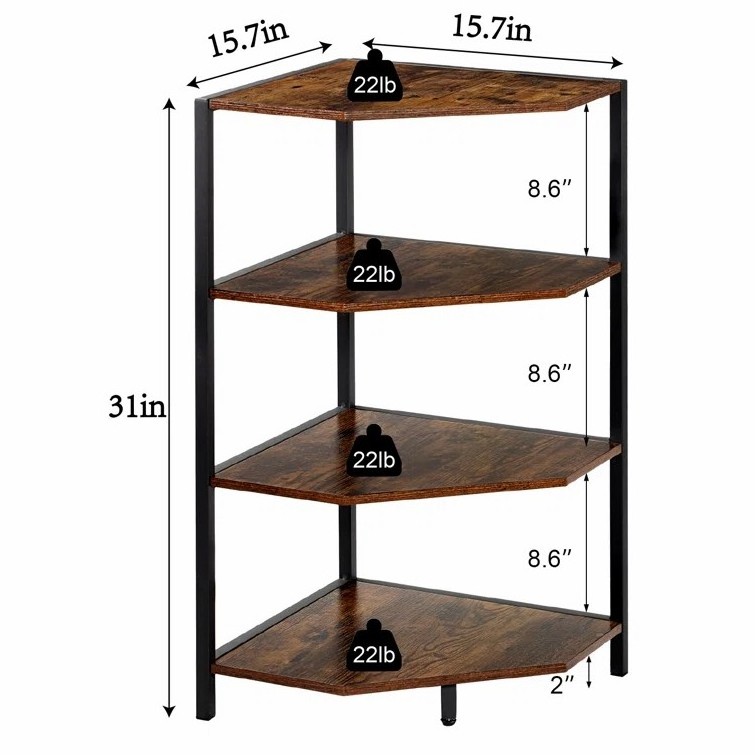 Luxury Interior Decoration Living Room Iron Art Side Tea Table Metal Frame Home Coffee Corner Table With Shelves For Small Space