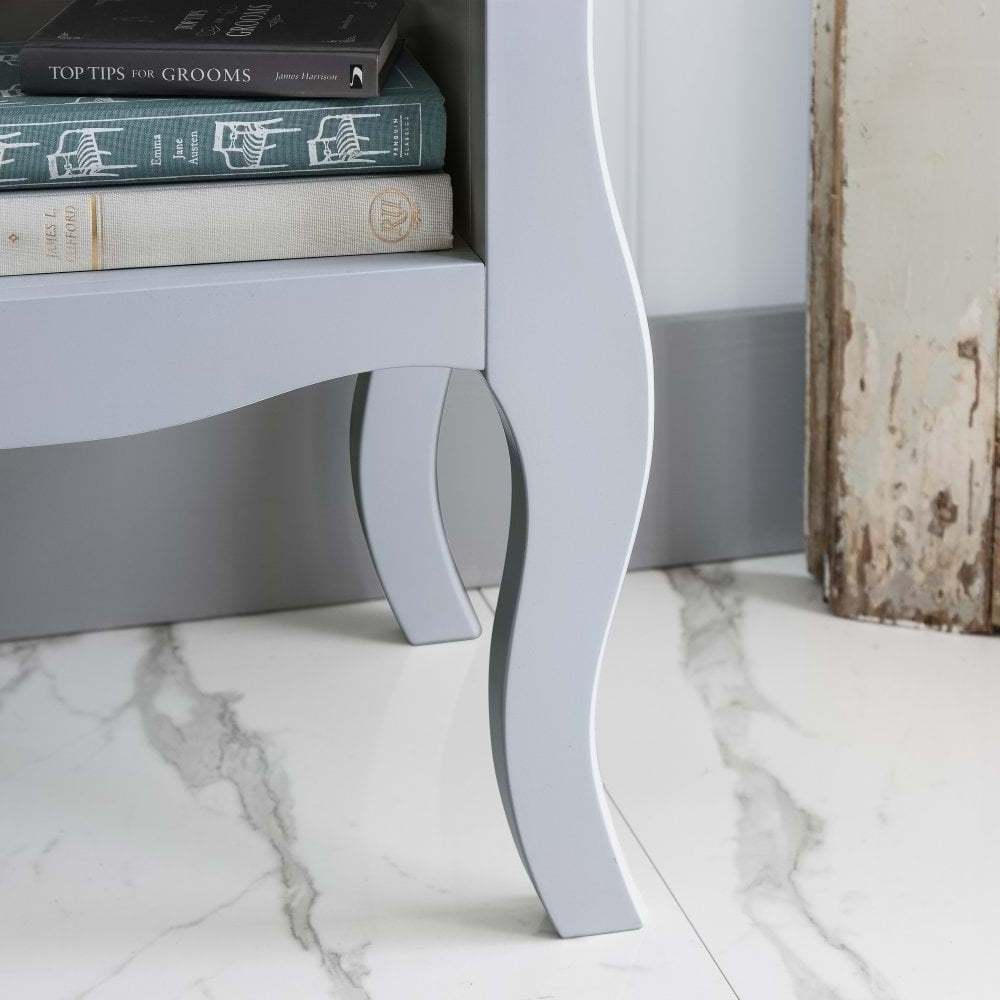 Luxury Minimalist Mini Mdf Living Room Bedside Table Locking Solid Wood Leg Bedroom Led Grey Hotel High Gloss Night Stand Kids