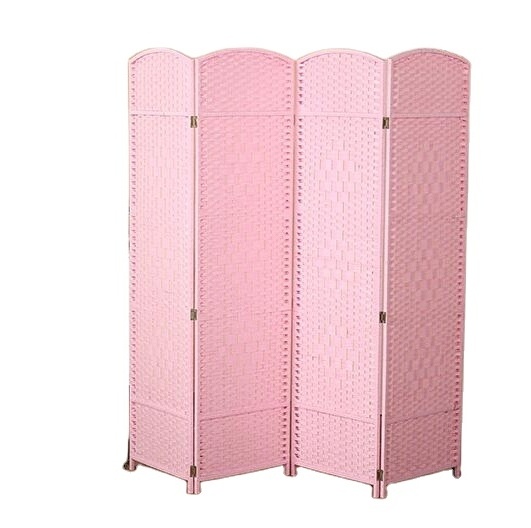 Movable Pink Paper Foldable Water Wall Screen Panels Room Divider