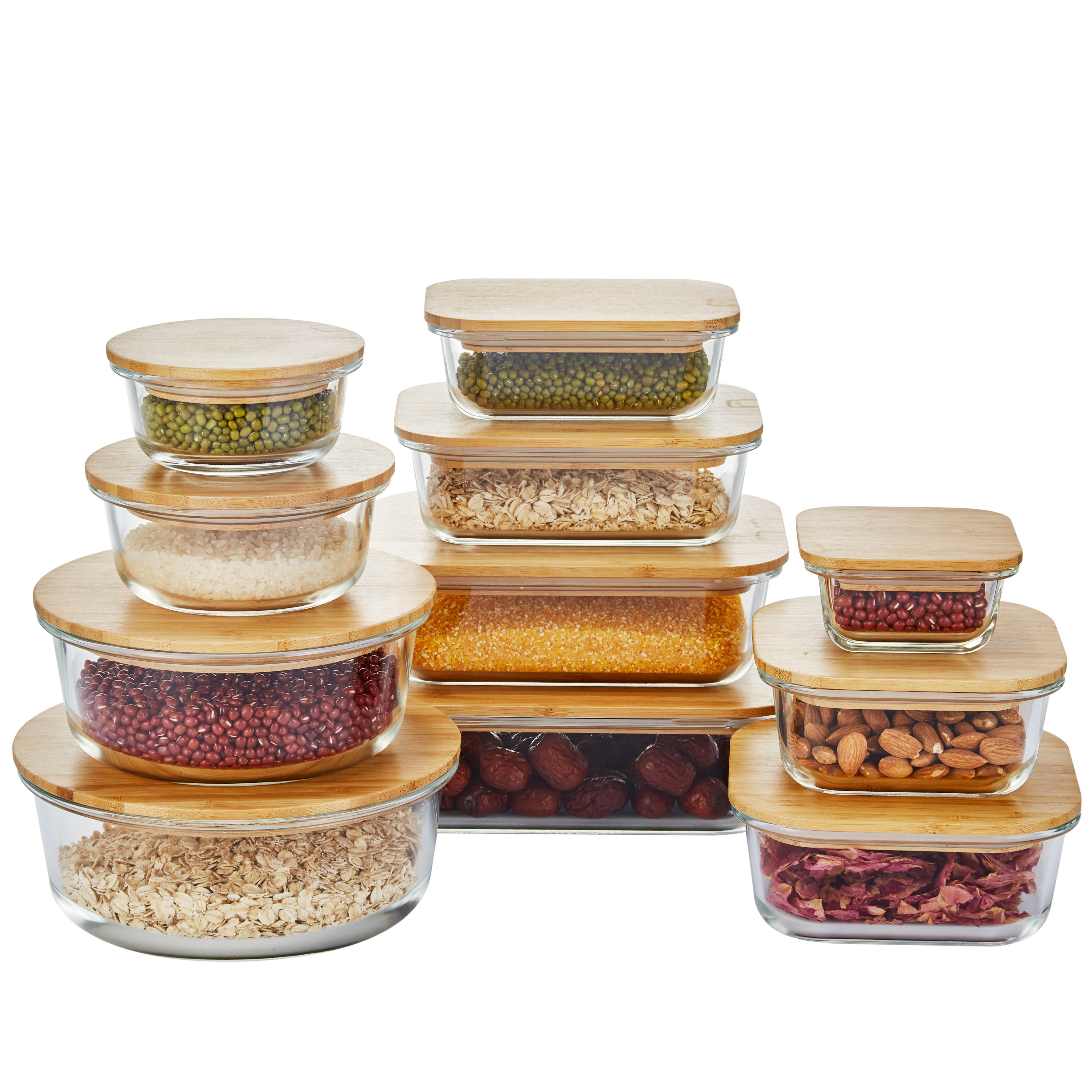 Linuo Microwave Oven Freezer Safe Airtight Food Storage Glass Lunch Box Containers With Lids Food