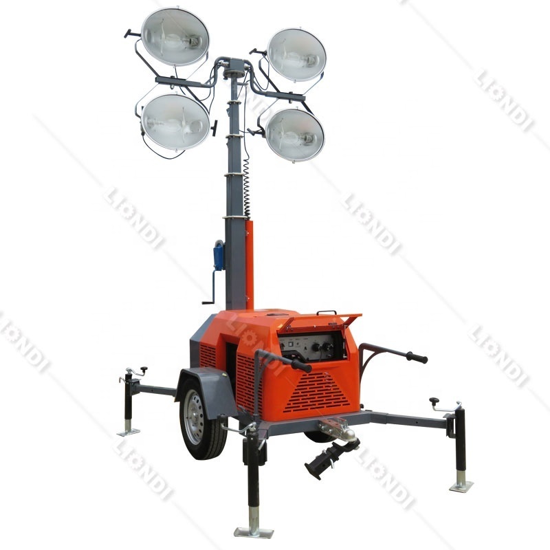 7m New Compact Diesel LED Metal Halide Lamp Outdoor Light Tower for Sale