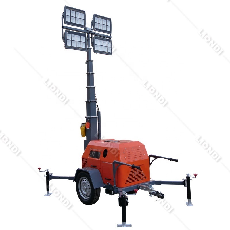 7m New Compact Diesel LED Metal Halide Lamp Outdoor Light Tower for Sale