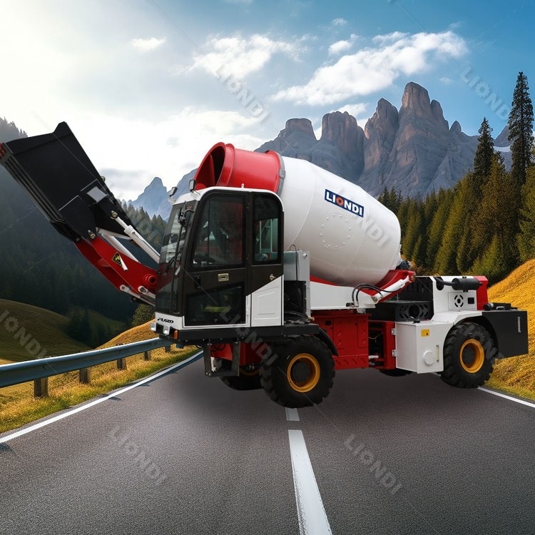 2.6 cubic 3.5CBM  Automatic Cement Diesel Small Drum Self-Loading Concrete Mixer With Pump Truck