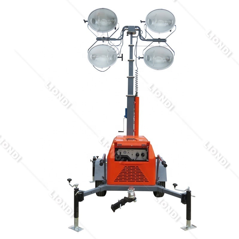 7m New Compact Diesel LED Metal Halide Lamp Outdoor Light Tower for Sale