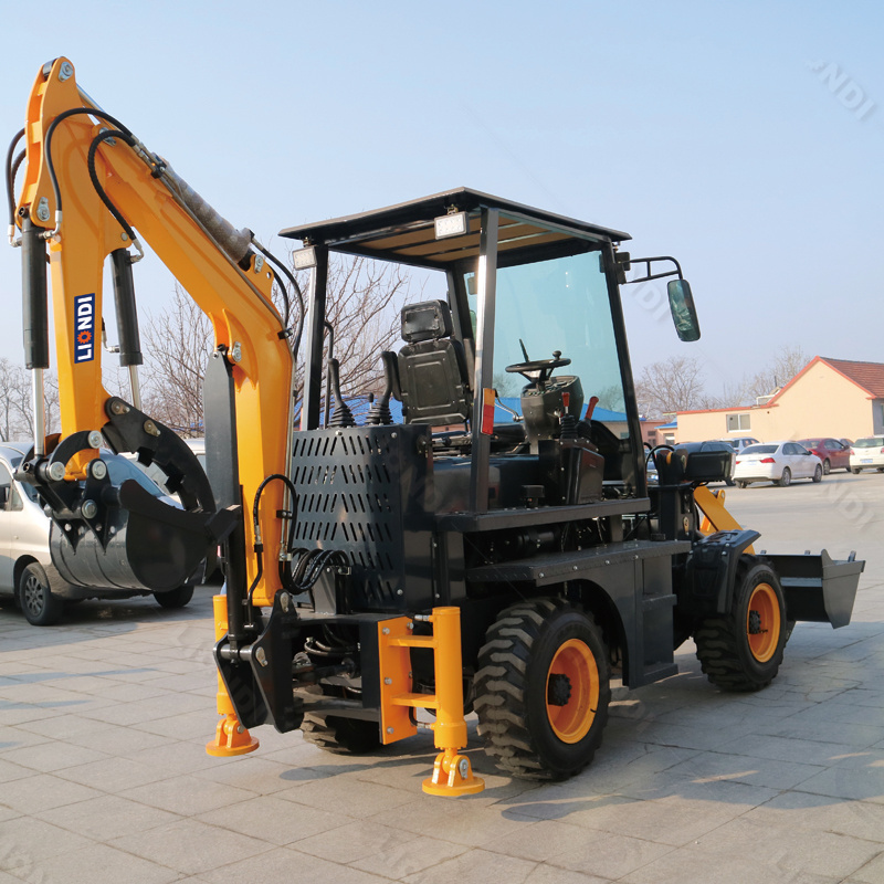 Chinese epa engine backhoe loader 4x4 compact tractor with loader and backhoe mini tractor with backhoe and front end loader