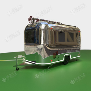 3D rendering of stainless steel dining car food truck mobile beer drink Food cart designs mobile fast food truck