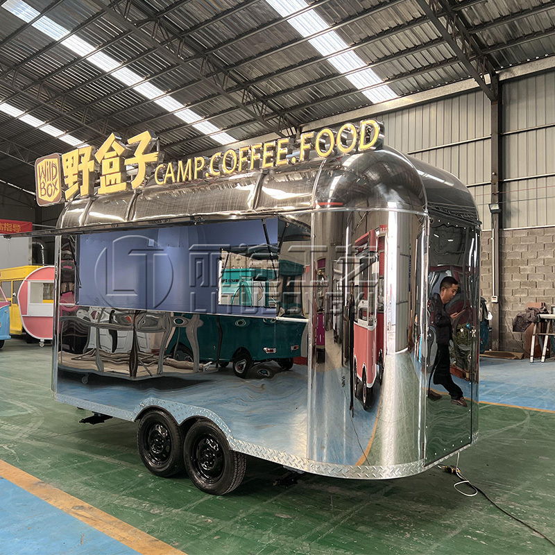 Commercial Catering Food Track Mobile Kitchen Bar Fast Food Trailers Fully Equipped Airstream Pizza Food Truck for Sale