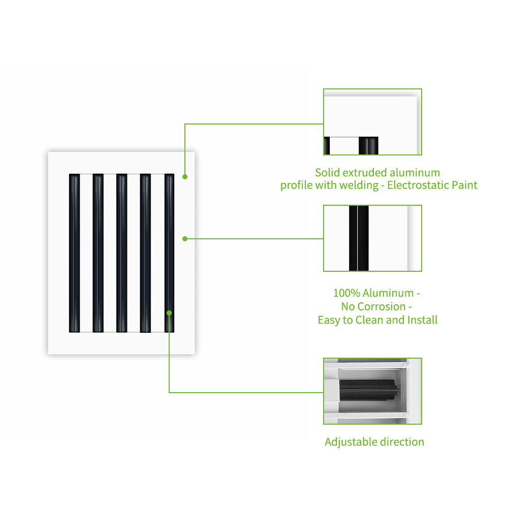 Aluminum Standard Linear slot Trough air Diffuser air vent hvac linear invisible diffuser grill