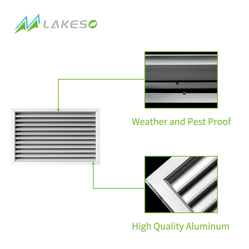 Lakeso Hvac Rainproof Louver Aluminum Privacy Door Air Grille Removable Louver