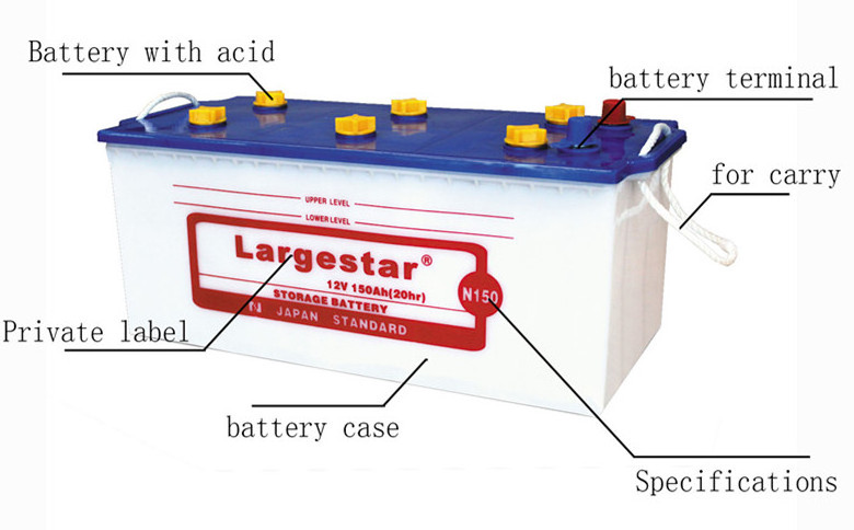 Dry charged automotive car and truck battery n150 12v 150ah car battery