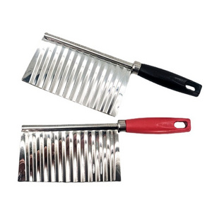 Kitchen Vegetable Wave Knife Serrated Blade Chopper Stainless Steel  French Fry Potato Cutter