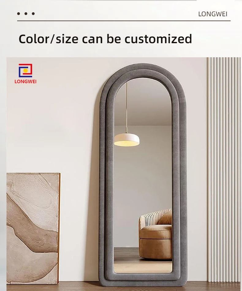 Modern Strong durable wavy full length mirror fashion flannel standing mirror or Leaning wall for bedroom espejo spiegel miroir