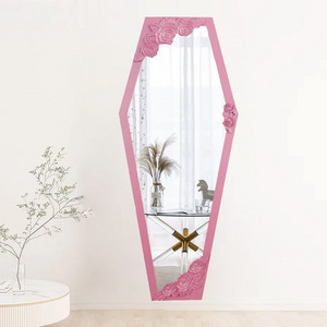 wholesale decoration living room Gothic Curiosities MDF Framed large big Gothic coffin wall mirror miroir spiegel