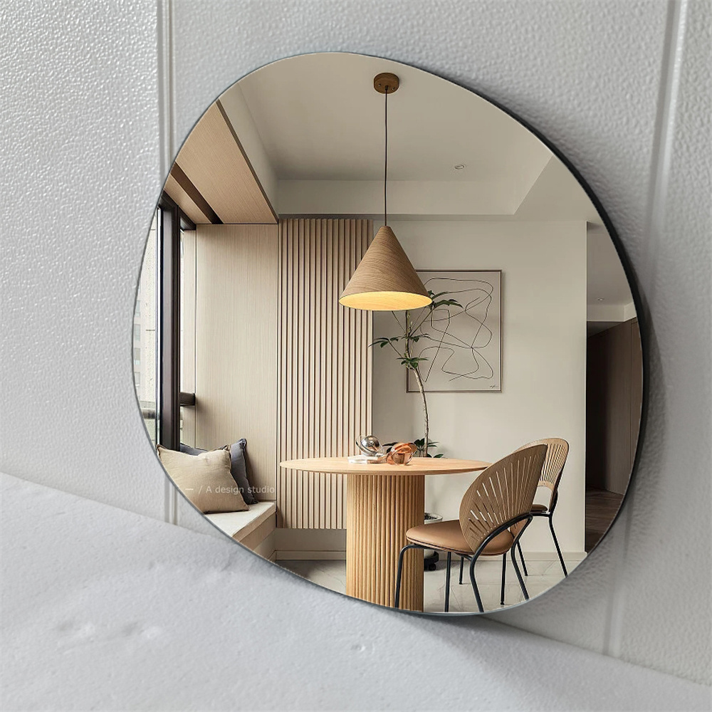 Factory Custom beveled polished frameless bathroom large wall mirror home decor asymmetrical wall hanging irregular mirror