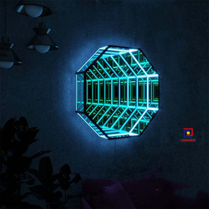 Wholesale Magic Smart RGB 3D Tunnel LED Infinity Mirror Modern Design for Home Decor Made of Glass with Wall Sticker