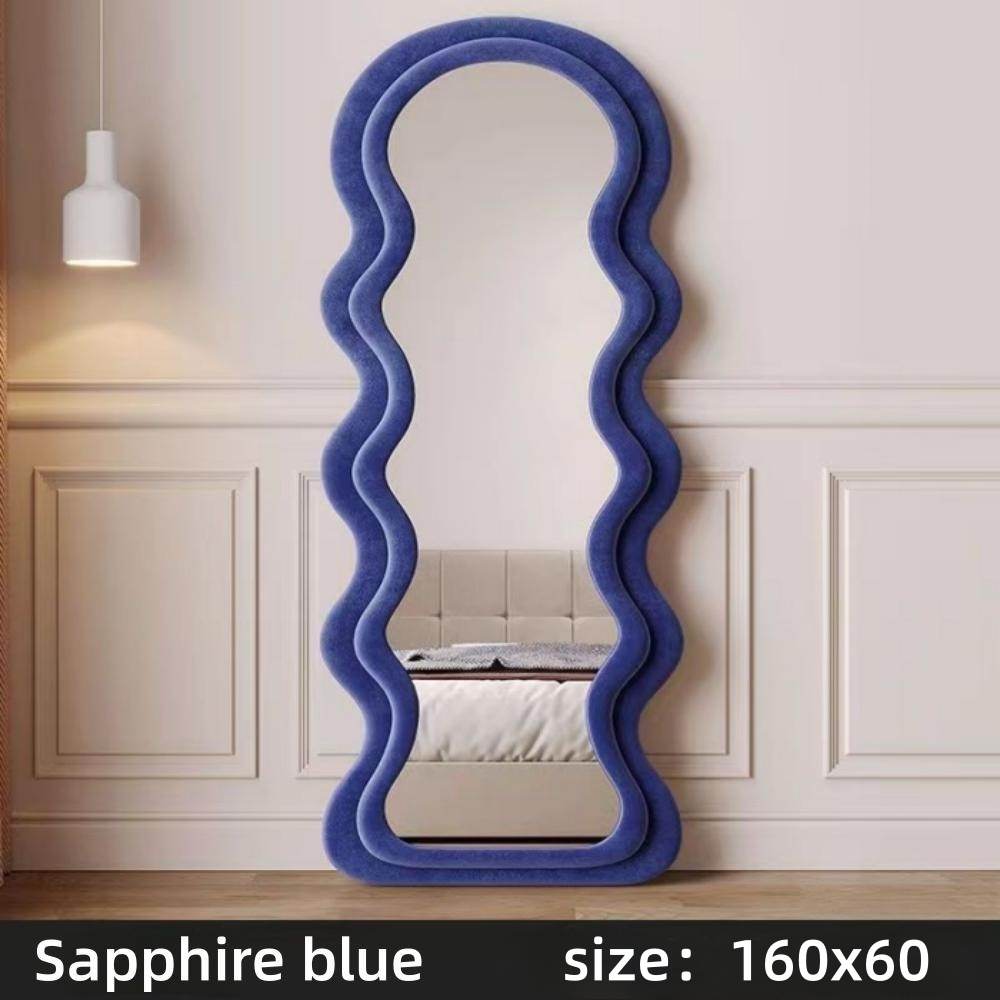 custom hot sale Nordic floor-to-ceiling standing full length FlannelWavy wall mirror dresser Makeup Mirror espejo spiegel miroir