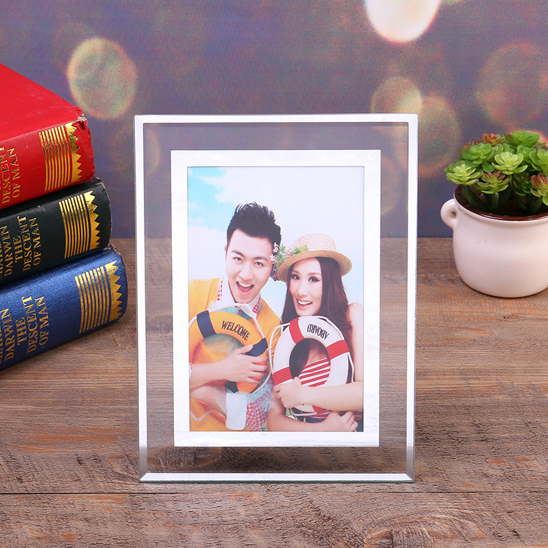 6 inch glass photo frame for home decoration