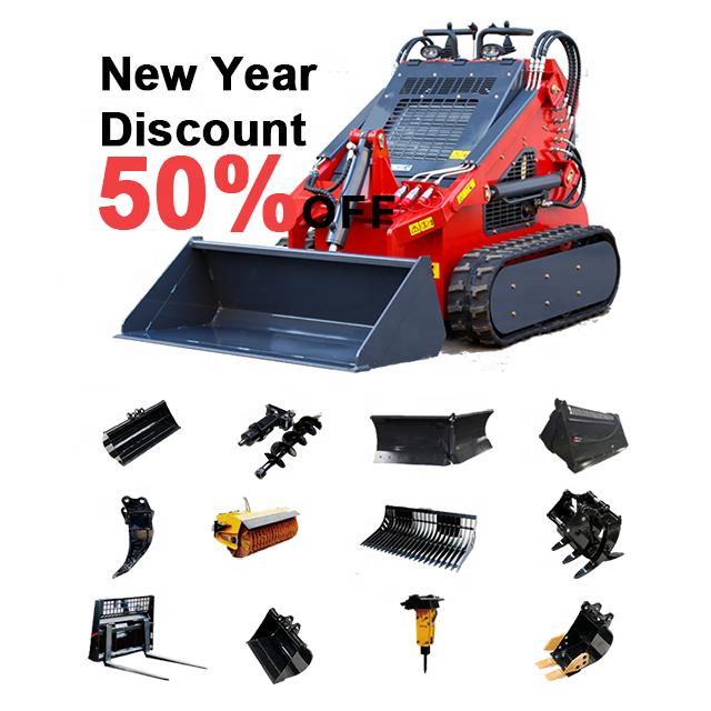 Hot sale hydraulic mini skid steer loader accessories snow blower low cost EPA engine loader