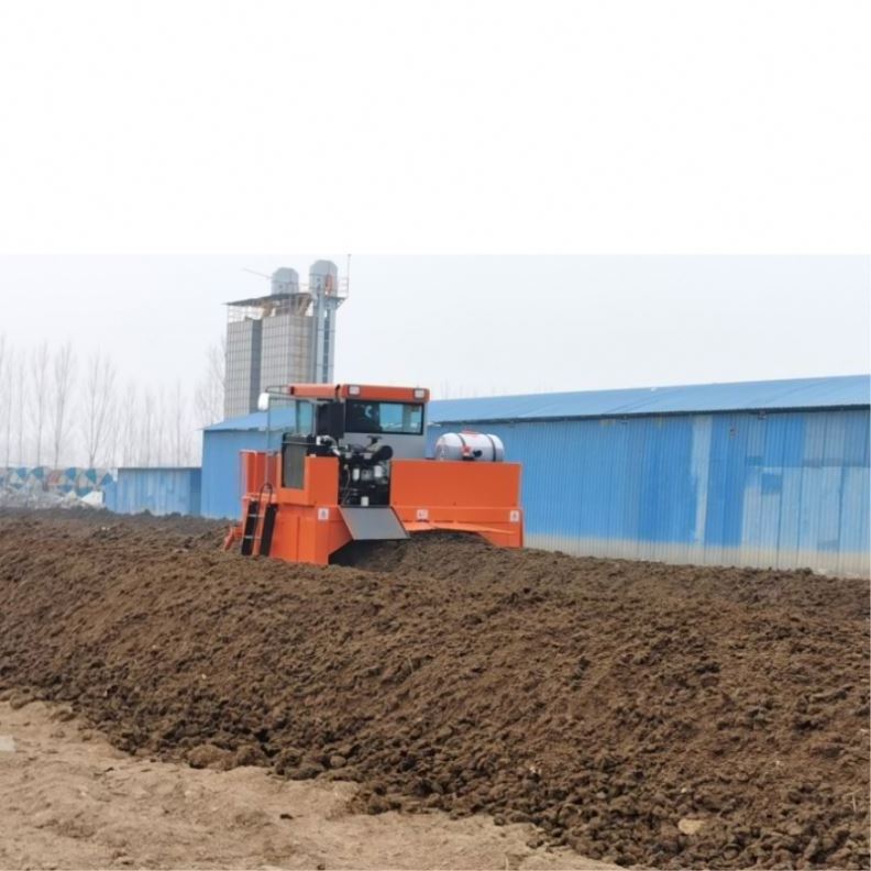 Cow Manure Compost Turner Machine For Bio Organic Fertilizer Turning Mixing Organic Compost