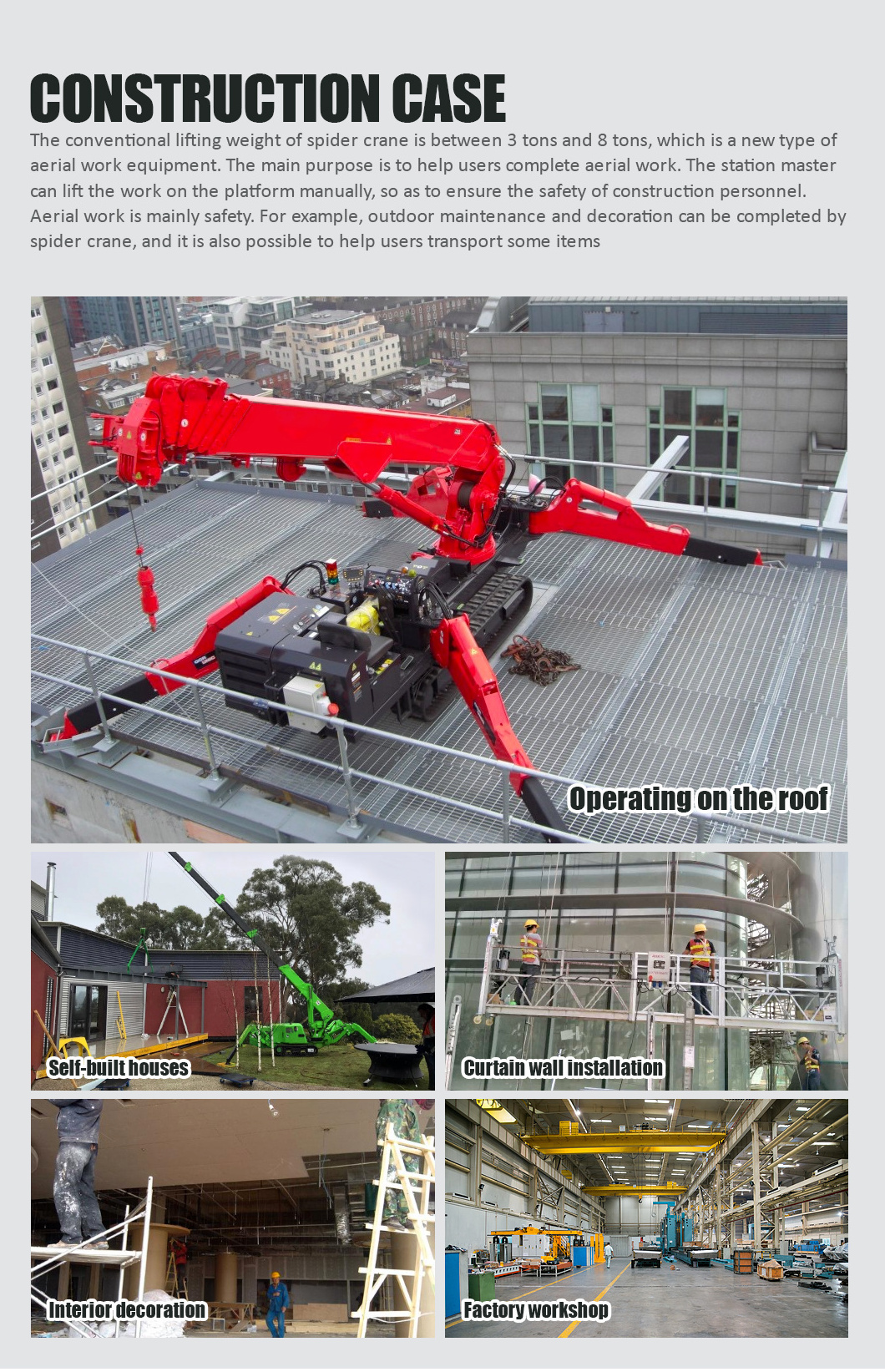 Truck Mounted Crane Tower Crane Building 3 Ton Spider Crane 10 Ton Boom Lift 8 Ton Lifting Belt