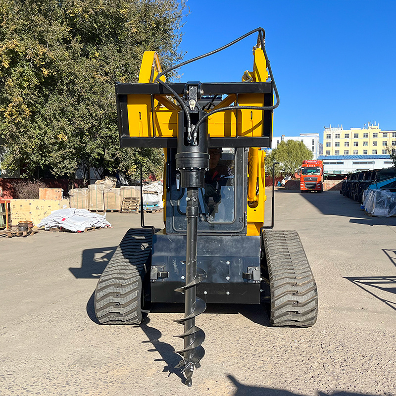 Factory mini crawler truck 1250kg rubber tracks skid steer loader with Forest Mulcher