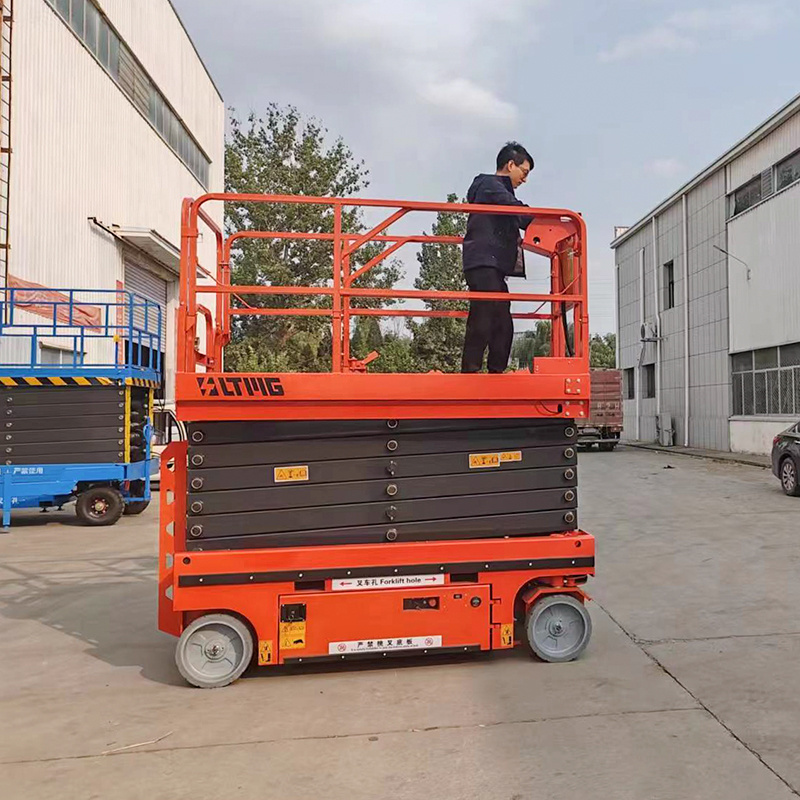 lead acid lithium li-on battery Lifting Hydraulic wheel Scissor Lift with support leg