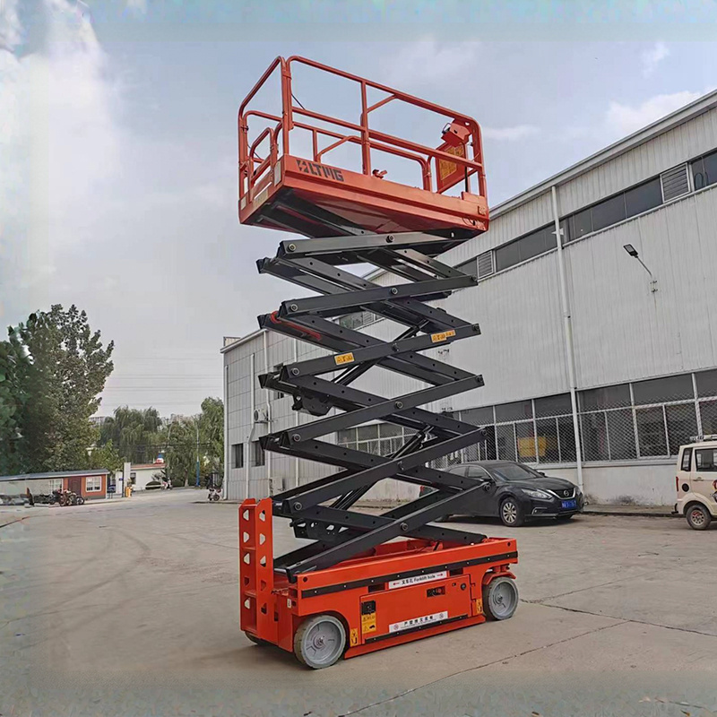 lead acid lithium li-on battery Lifting Hydraulic wheel Scissor Lift with support leg