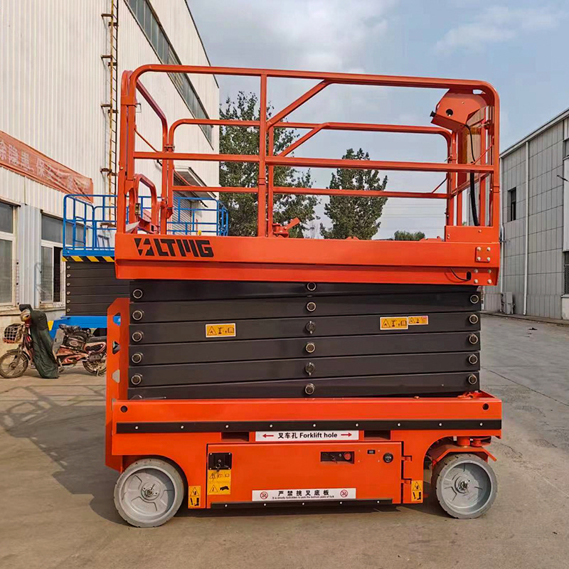 lead acid lithium li-on battery Lifting Hydraulic wheel Scissor Lift with support leg