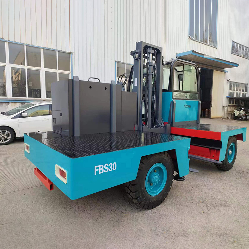 Supply mini multi directional 3000kg 3500kg 4000kg Electric Side Loader Forklift Truck for sale