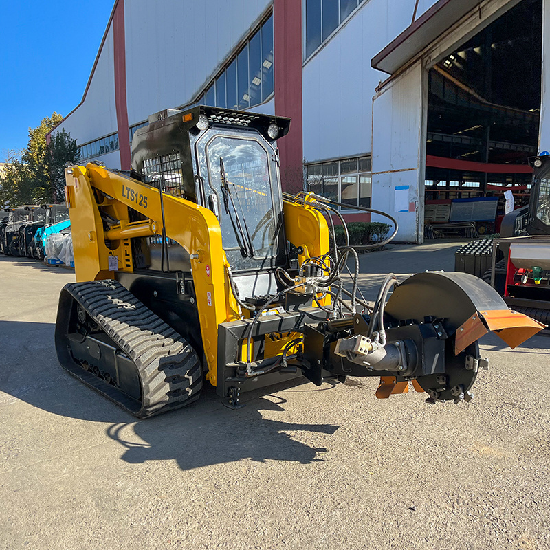 Factory mini crawler truck 1250kg rubber tracks skid steer loader with Forest Mulcher