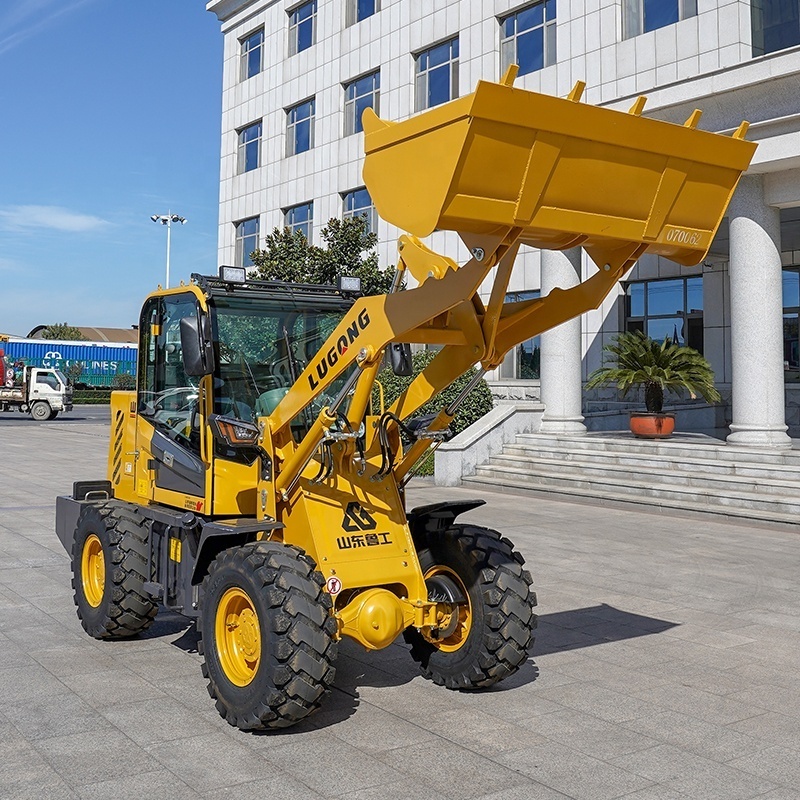 LUGONG T916 Wheel Loader for Garden/farm/small/mini China Manufacturer Compact Articulated Multifunctional 4wd 0.6t Tyre 1200mm