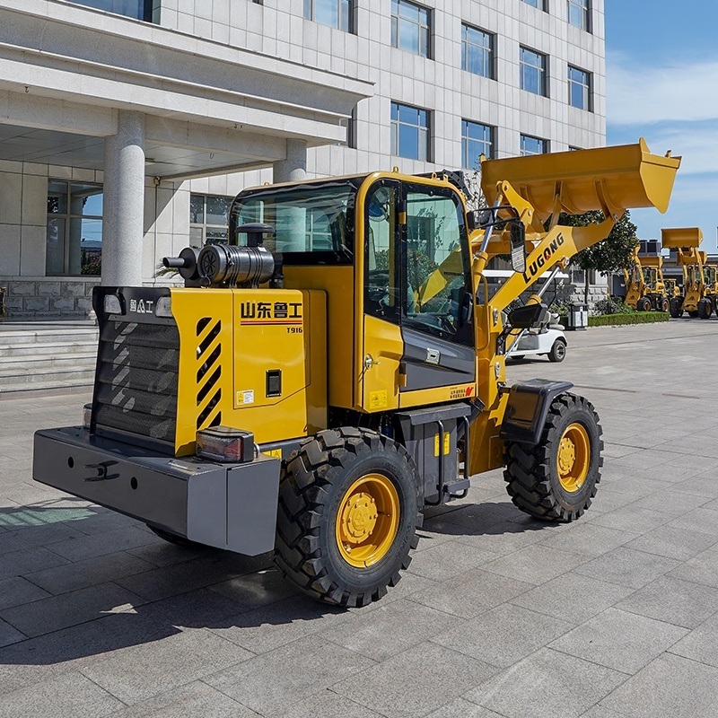 LUGONG T916 Wheel Loader for Garden/farm/small/mini China Manufacturer Compact Articulated Multifunctional 4wd 0.6t Tyre 1200mm