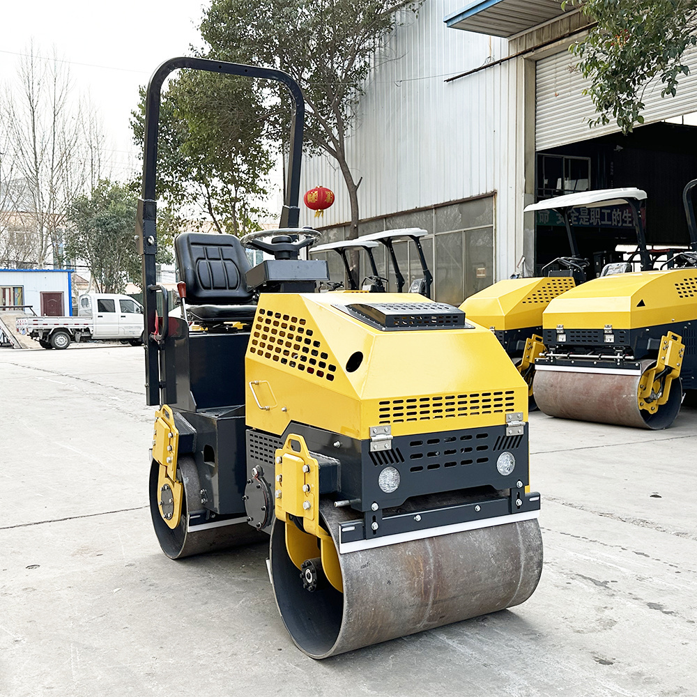 Portable 1 Ton 1.5 Ton 2 Ton Ride On Tandem Small Compactor Two Wheel Vibrating Drum Road Roller