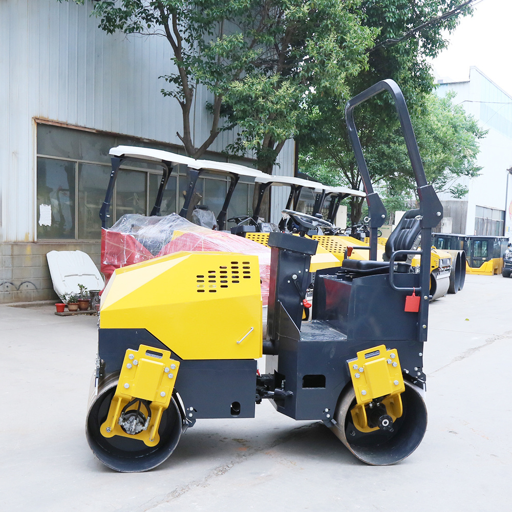 Portable 1 Ton 1.5 Ton 2 Ton Ride On Tandem Small Compactor Two Wheel Vibrating Drum Road Roller