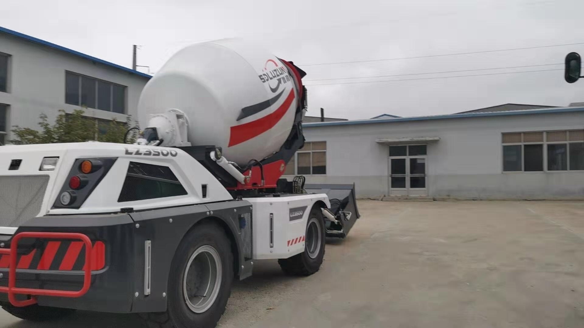 LUZUN 3.5M3 new design LZ3500 5.5 yard self loading concrete mixer cube cement mixer truck