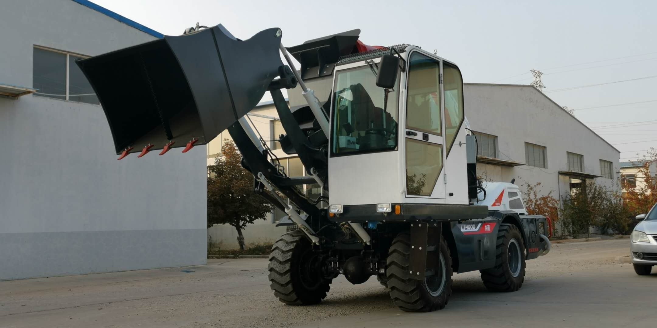 LUZUN new design 4.0cbm integrated chassis 2 wheels steering 91kw diesel engine self loading concrete mixer truck