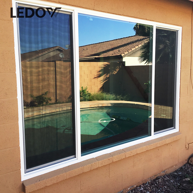 LEDOW High Quality Double Glazed Tempered Glass custom made colors Sliding Windows for glass office reception windows