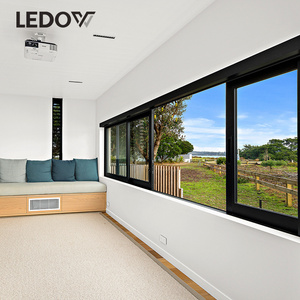 LEDOW High Quality Double Glazed Tempered Glass custom made colors Sliding Windows for glass office reception windows