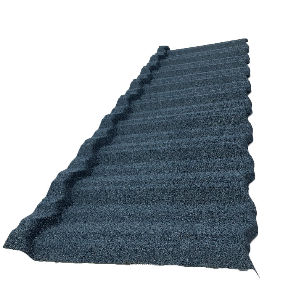 glazed blue spanish type roof tile roof stone coating tiles 5mm decra roofing tiles kenya