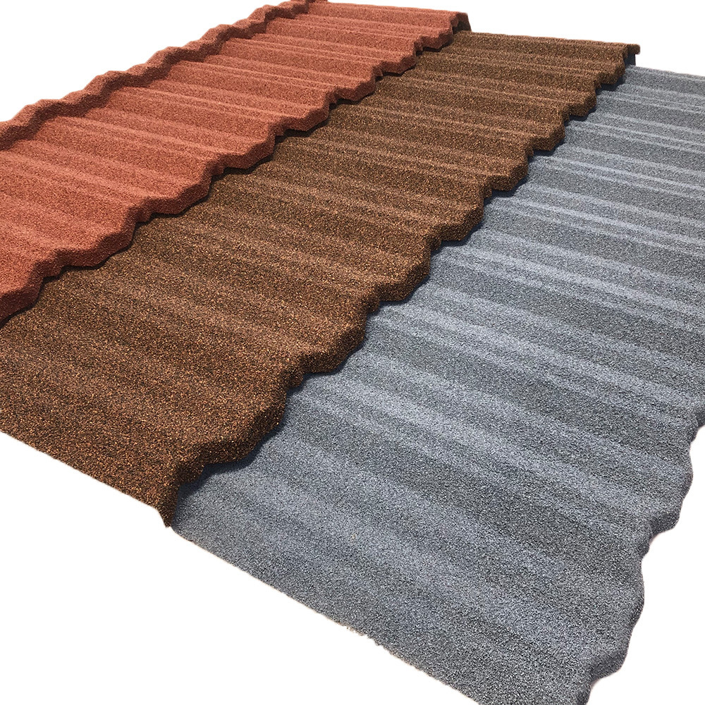 High Quality Stone Coated Steel Roofing Tiles Sale Price in Ghana Eurotile shingles Resin tile mabati Teja Acero 0.3mm 0.28mm