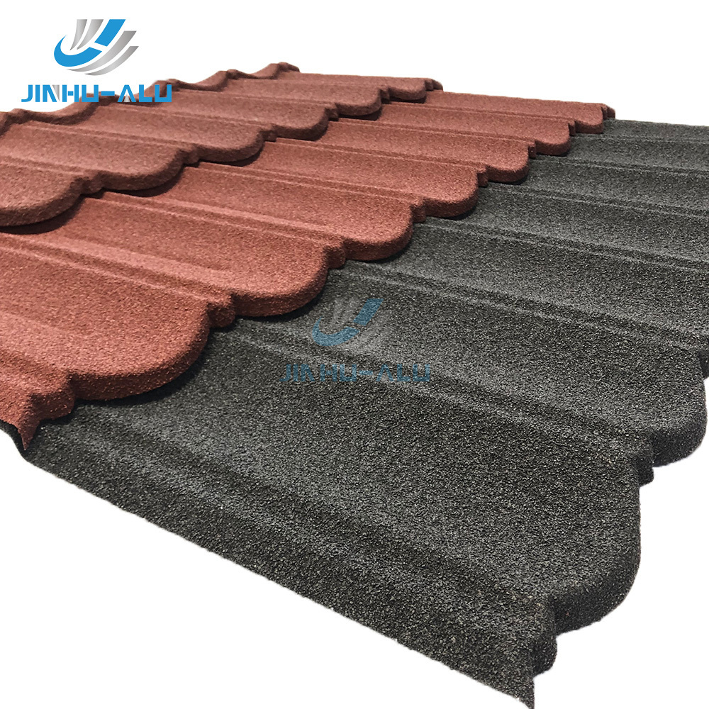 China roof tile roofing sheet galvanlume stone color coated metal roof tiles factory price