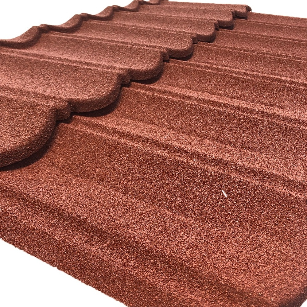 China roof tile roofing sheet galvanlume stone color coated metal roof tiles factory price