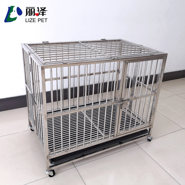 Lize Wholesale Foldable Stainless Steel Stackable Dog Cages Dog Kennels Indoor Dog Cages for sale