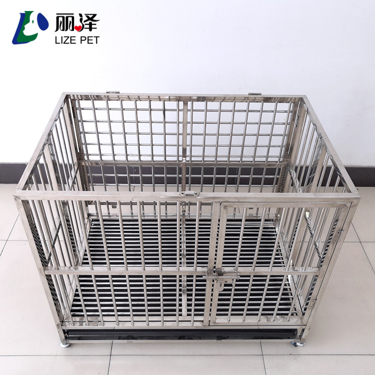 Lize Wholesale Foldable Stainless Steel Stackable Dog Cages Dog Kennels Indoor Dog Cages for sale