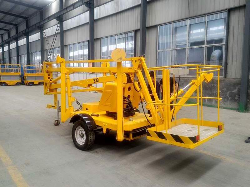 High Quality Manually  Towable Cherry Picker Spider Tractor Crank Arm Boom Lift Table for Sale